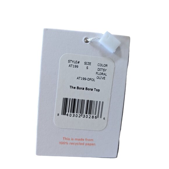 Andie Swim The Bora Bora Top Ditsy Floral Olive Eco Nylon Size Small - Picture 6 of 10